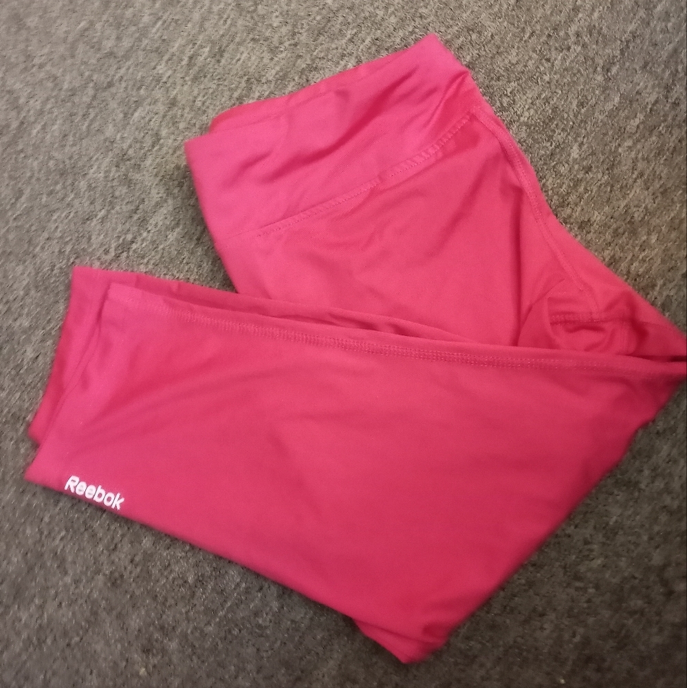 Reebok bright pink athletic capris leggings size extra large